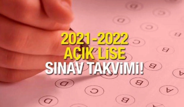 Açık Lise 2021 – 2022 İş Takvimi